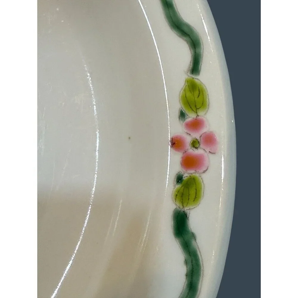 Set of 2 Chinoiserie Floral Rose Plates 10.5